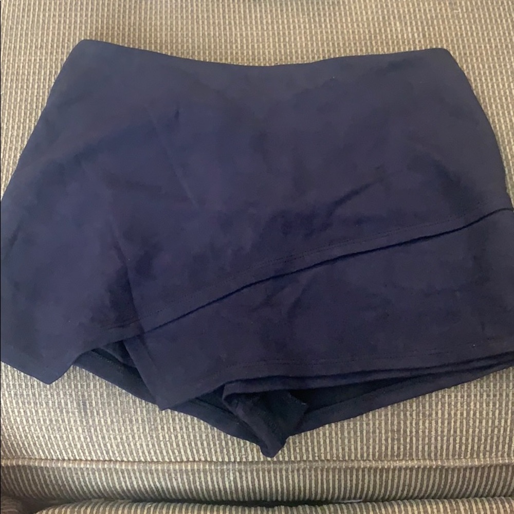 suede black letter skirt
